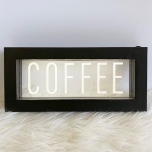 Light Up Black COFFEE Decor Accent Sign Piece